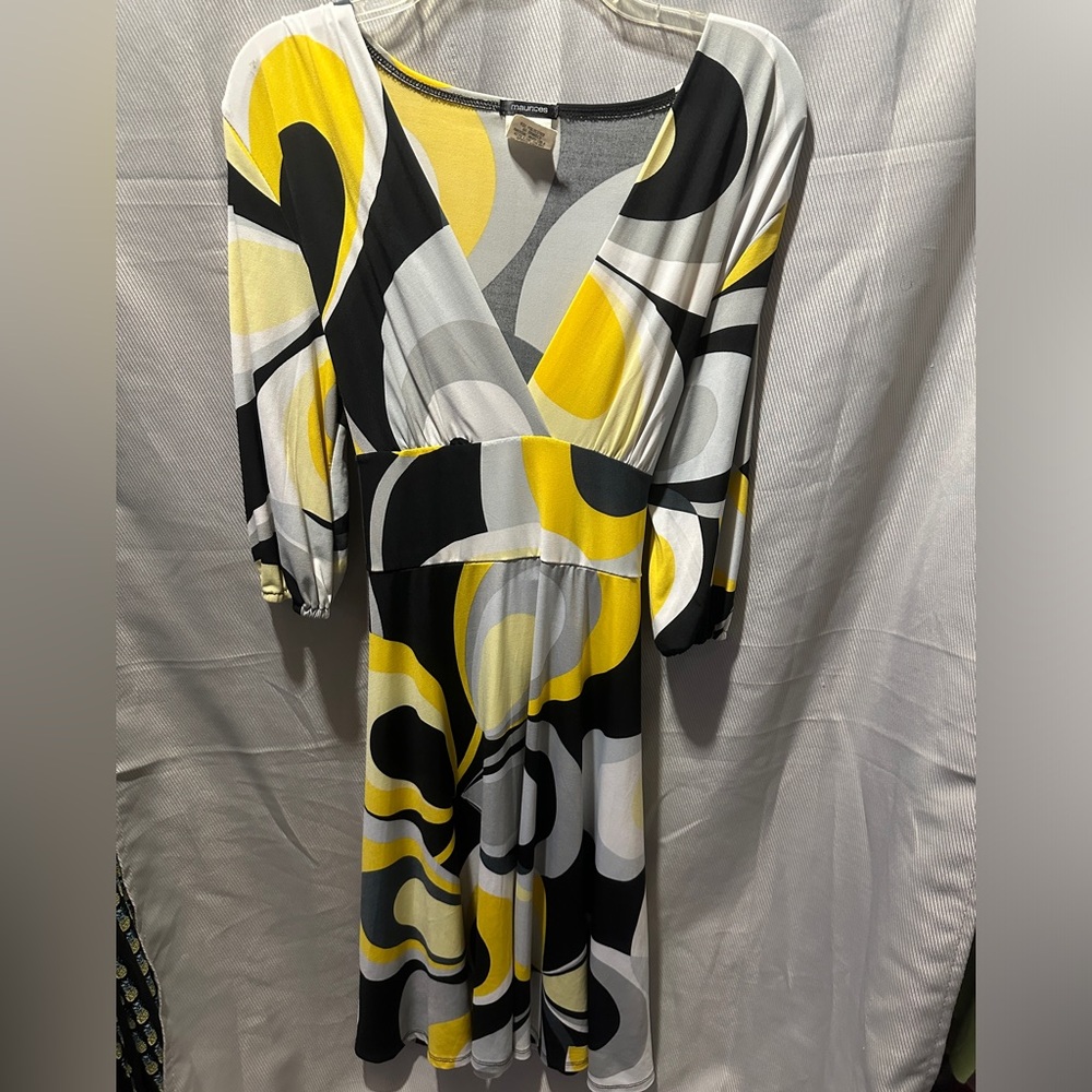 Maurices X-Large yellow black n white dress